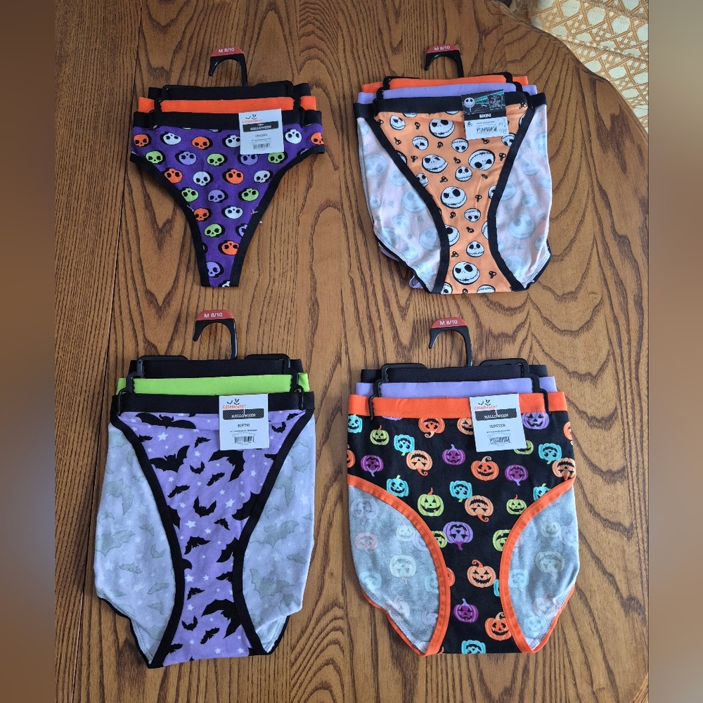 NEW Lot Of 4 Halloween 3 Packs Of Underwear, Womens Size Medium